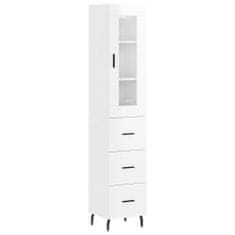 Vidaxl Skříň highboard bílá s vysokým leskem 34,5x34x180 cm kompozit