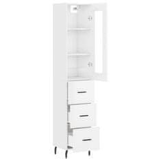 Greatstore Skříň highboard bílá s vysokým leskem 34,5x34x180 cm kompozit