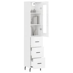 Greatstore Skříň highboard bílá s vysokým leskem 34,5x34x180 cm kompozit