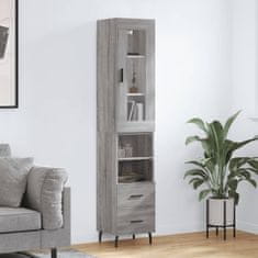 Greatstore Skříň highboard šedá sonoma 34,5 x 34 x 180 cm kompozitní dřevo