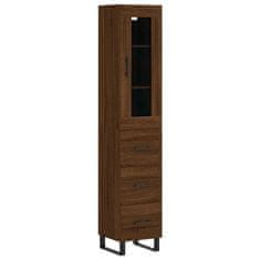 Vidaxl Skříň highboard hnědý dub 34,5 x 34 x 180 cm kompozitní dřevo