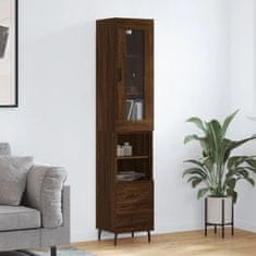 Greatstore Skříň highboard hnědý dub 34,5 x 34 x 180 cm kompozitní dřevo