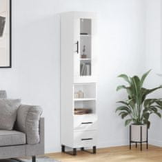 Greatstore Skříň highboard bílá s vysokým leskem 34,5x34x180 cm kompozit