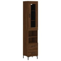 Vidaxl Skříň highboard hnědý dub 34,5 x 34 x 180 cm kompozitní dřevo