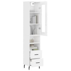 Greatstore Skříň highboard bílá s vysokým leskem 34,5x34x180 cm kompozit