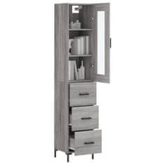 Greatstore Skříň highboard šedá sonoma 34,5 x 34 x 180 cm kompozitní dřevo