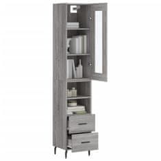 Greatstore Skříň highboard šedá sonoma 34,5 x 34 x 180 cm kompozitní dřevo