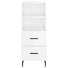 Greatstore Skříň highboard bílá s vysokým leskem 34,5x34x180 cm kompozit