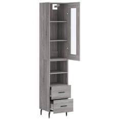 Greatstore Skříň highboard šedá sonoma 34,5 x 34 x 180 cm kompozitní dřevo