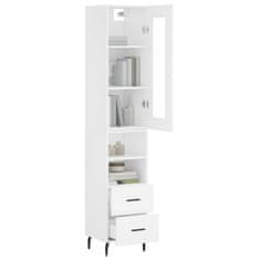 Greatstore Skříň highboard bílá 34,5 x 34 x 180 cm kompozitní dřevo