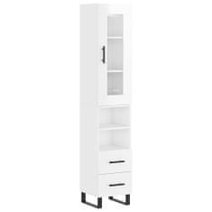 Vidaxl Skříň highboard bílá s vysokým leskem 34,5x34x180 cm kompozit