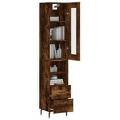 Greatstore Skříň highboard kouřový dub 34,5 x 34 x 180 cm kompozitní dřevo