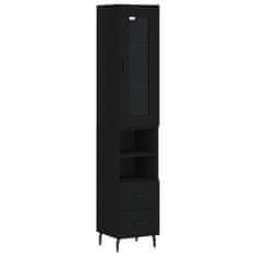 Vidaxl Skříň highboard černá 34,5 x 34 x 180 cm kompozitní dřevo