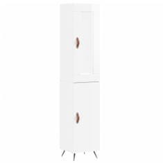 Vidaxl Skříň highboard bílá s vysokým leskem 34,5x34x180 cm kompozit