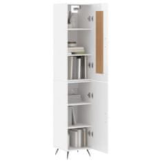 Greatstore Skříň highboard bílá s vysokým leskem 34,5x34x180 cm kompozit