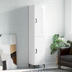 Greatstore Skříň highboard bílá s vysokým leskem 34,5x34x180 cm kompozit