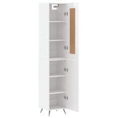 Greatstore Skříň highboard bílá s vysokým leskem 34,5x34x180 cm kompozit