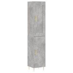 Greatstore Skříň highboard betonově šedá 34,5x34x180 cm kompozitní dřevo