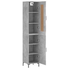 Greatstore Skříň highboard betonově šedá 34,5x34x180 cm kompozitní dřevo