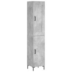 Greatstore Skříň highboard betonově šedá 34,5x34x180 cm kompozitní dřevo