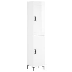 Vidaxl Skříň highboard bílá s vysokým leskem 34,5x34x180 cm kompozit