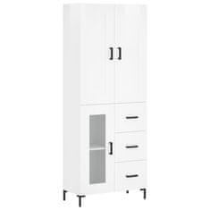 Vidaxl Skříň highboard lesklá bílá 69,5 x 34 x 180 cm kompozitní dřevo