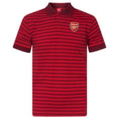 FotbalFans Polo Tričko Arsenal FC, Znak, pruhované, poly-bavlna, červená | L