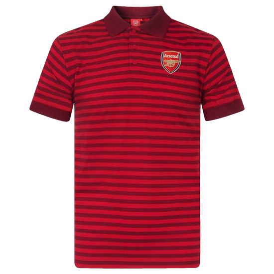 FotbalFans Polo Tričko Arsenal FC, Znak, pruhované, poly-bavlna, červená