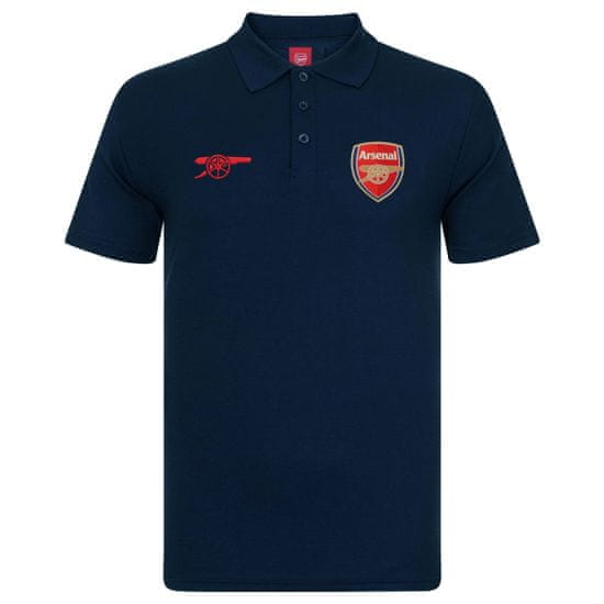 FotbalFans Polo Tričko Arsenal FC, vyšitý znak, poly-bavlna, modrá