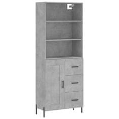 Vidaxl Skříň highboard betonově šedá 69,5x34x180 cm kompozitní dřevo