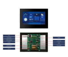 DWIN LCD 7,0" 800x480 odporový dotykový panel, kryt, RS485 DWIN HMI