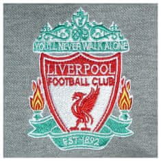 FotbalFans Polo Tričko Liverpool FC, vyšitý znak, poly-bavlna, šedá | M