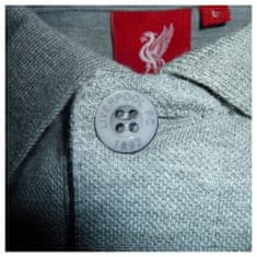 FotbalFans Polo Tričko Liverpool FC, vyšitý znak, poly-bavlna, šedá | M