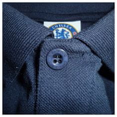 FotbalFans Polo Tričko Chelsea FC, vyšitý znak, poly-bavlna, modrá | XXL