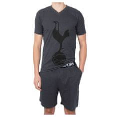 FotbalFans Pánské Pyžamo Tottenham Hotspur, Tričko, Šortky, Šedé, PolyBavlna | XL