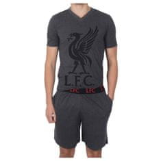 FotbalFans Pánské Pyžamo Liverpool FC, šedé, krátký rukáv, poly-bavlna | M