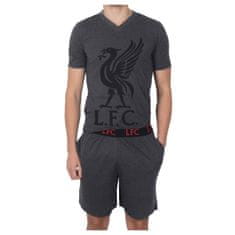 FotbalFans Pánské Pyžamo Liverpool FC, šedé, krátký rukáv, poly-bavlna | XXL