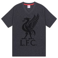 FotbalFans Pánské Pyžamo Liverpool FC, šedé, krátký rukáv, poly-bavlna | XXL