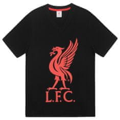 FotbalFans Pánské Pyžamo Liverpool FC, černé, krátký rukáv, šortky, Bavlna | S