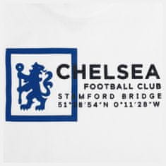 FotbalFans Tričko Chelsea FC, 100% Bavlna, Bílá barva, Oficiální produkt | S