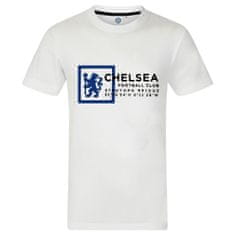 FotbalFans Tričko Chelsea FC, 100% Bavlna, Bílá barva, Oficiální produkt | S