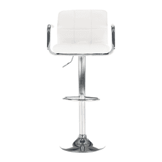 BPS-koupelny Barová židle, bílá ekokůže/chrom, LEORA 2 NEW