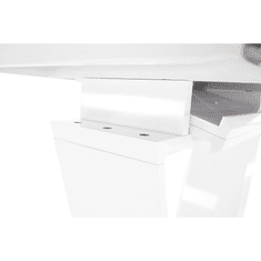 BPS-koupelny Jídelní stůl, rozkládací, bílá extra vysoký lesk / oceľ, 160-220x90 cm, PERAK