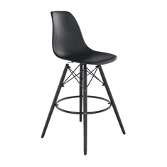BPS-koupelny Barová židle, černá, plast/dřevo, CARBRY NEW