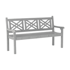 BPS-koupelny Dřevěná zahradní lavička, šedá, 150 cm, FABLA
