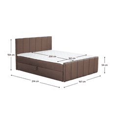 BPS-koupelny Boxspringová postel, 160x200, hnědá, STAR