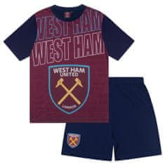 FotbalFans Dětské pyžamo West Ham United, tričko, šortky, 100% bavlna | 12-13 let