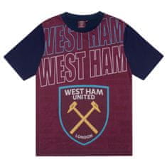 FotbalFans Dětské pyžamo West Ham United, tričko, šortky, 100% bavlna | 12-13 let