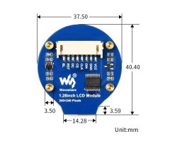 Waveshare Kulatý displej 1,28" 240×240 RGB IPS GC9A01 SPI