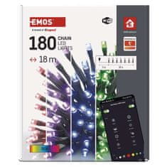 Emos GoSmart LED vánoční řetěz, 18 m, venkovní i vnitřní, RGB, programy, časovač, wifi